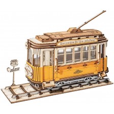 Дървен 3D пъзел Robo Time от 145 части - Трамвай -1